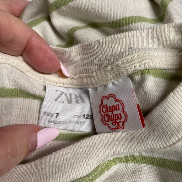 Zara X Chupa Chups Striped Top Size 7 Long Sleeve - Picture 3 of 5